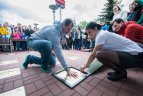 „McDonald‘s“ žvaigždžių alėjoje atidengtas „Žalgirio“ trenerio Gintaro Krapiko delno įspaudas.