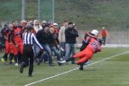 Pirmas Lietuvoje amerikietiškojo futbolo mačas. „Vilnius Iron Wolves“ – „Kaliningrad Amber Hawks“ 0:14.