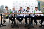 2012 04 25. Lietuvos  vyrų teniso rinktinės spaudos konferencija Vilniuje.