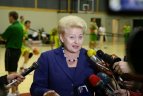 Lietuvos rinktinės treniruotėje lankėsi prezidentė Dalia Grybauskaitė