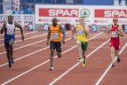 100 m bėgimo pusfinalis. Rytis Sakalauskas.