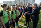 Lietuvos jaunučių merginų iki 16 metų žolės riedulio žaidynių finalas.